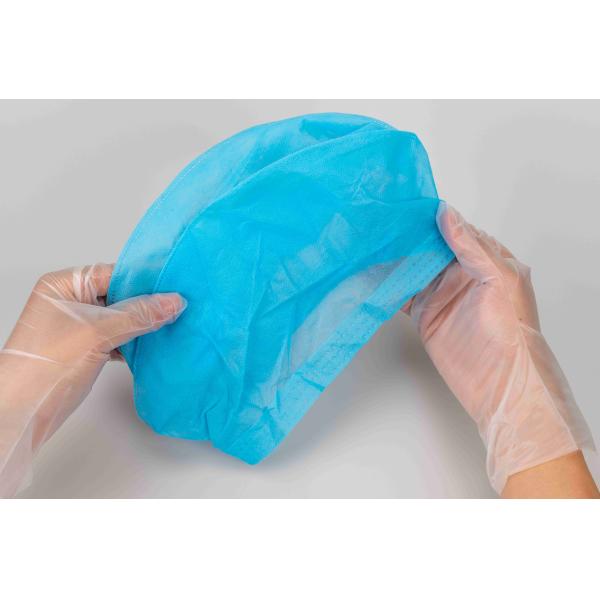 MDR CE Anti Bacterial Disposable Medical Doctor Cap With Elastic Rubber At Back
