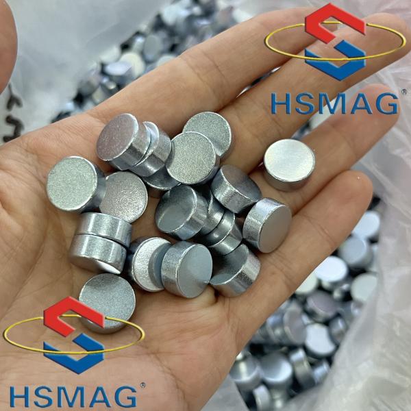 ISO9001 Round Cylinder SmCo Permanent Rare Earth Magnet Zn Coated Anti Oxidation