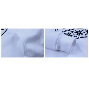 Long Sleeve Women / Ladies Hooded Sweatshirts , Red / White