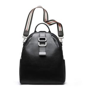 Women's Backpacks Cowhide School Bag Lichee Pattern Cow Leather Shoulder Bags