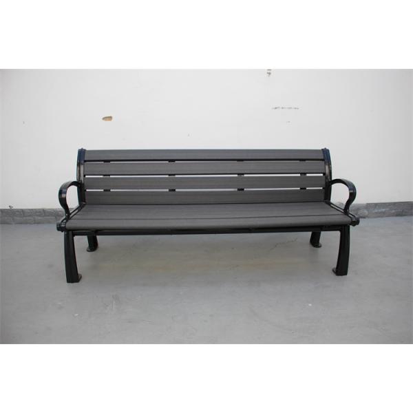 Recycled Plastic Slats Outdoor Garden Wooden Bench With Sandblasted Powder Coated
