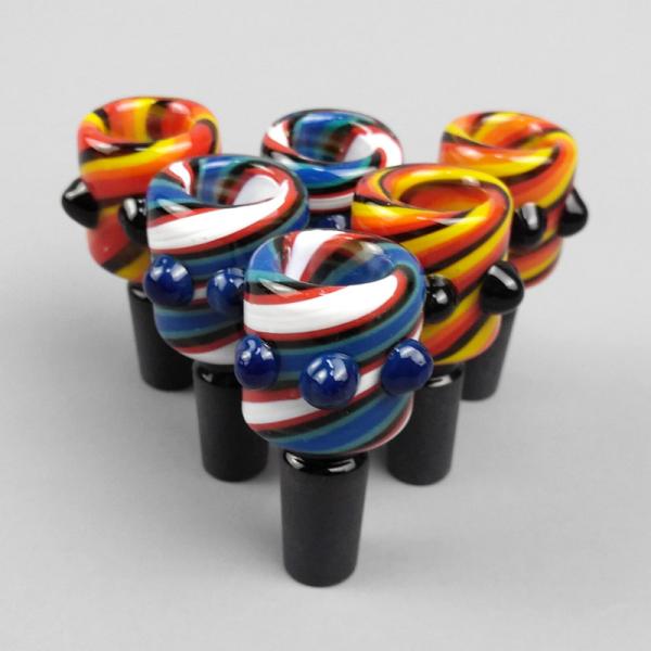 4mm Male Wig Wag Heady Glass Bowls Piece Pyrex Smoking Bong Attachments