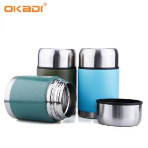 500Ml Double Wall Vacuum Food Container Stainless Steel Straight Vacuum Food