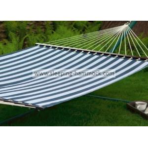 Quality Green White Stripe Outdoor Quilted Fabric Hammock , Large Canvas Free Standing Hammock for sale
