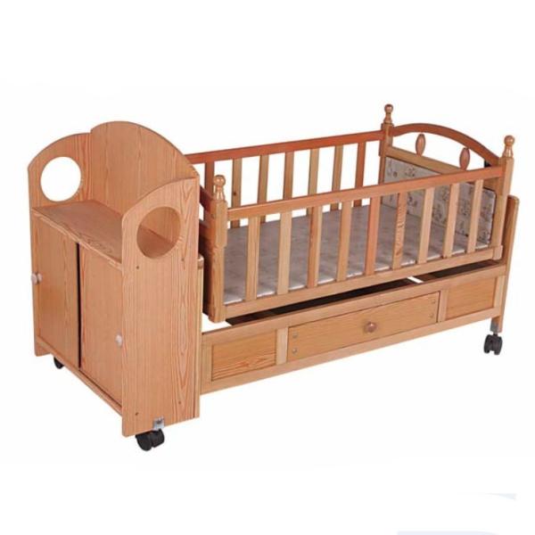 Buy Customized Wooden Automatic Baby Swing Bed Crib , baby sleeping cot at wholesale prices