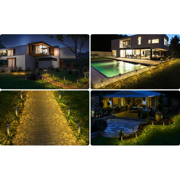 Solar Garden Walkway Lights LED Solar Powered Lights 3500K Warm White