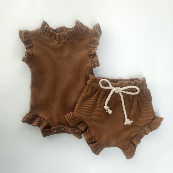 Stock and Custom Wholesale 100% Cotton Baby Clothing Set Summer Baby 3pcs Set Baby Summer 2pc Clothes
