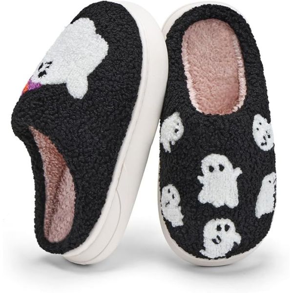 Kids Boys Indoor Slippers with Breathable Faux Fur Lining with Fun Designs