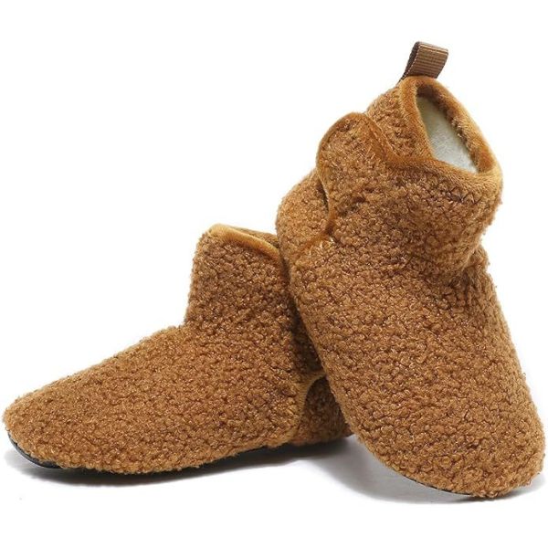 Kids Indoor Slippers Booties with Breathable Faux Fur Lining and Memory Foam
