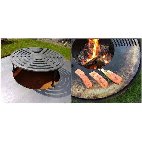 100cm Outdoor Cooking BBQ Corten Steel Fire Bowl Barbecue Grill