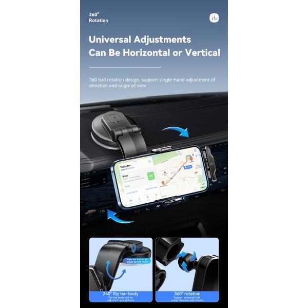 Essager 2023 Pilot 15W Wireless Car Phone Holder High Power 360 Free Rotation Fast Wireless Charging Car