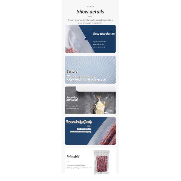 Rectangular Plastic Vacuum Bag 80-150 Micron Thickness
