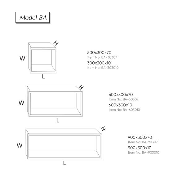 9 Inch Custom Size Shower Accessories Shelf Wall Niche Stainless Steel and Waterproof