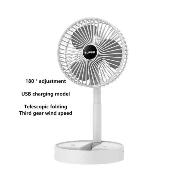 Foldable Telescopic USB Battery Fan for Hotel 2000mah Battery Air Cooling Fan 3 Speed Choice