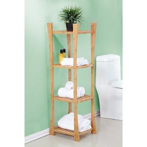 wooden bamboo floor shelf for bathroom