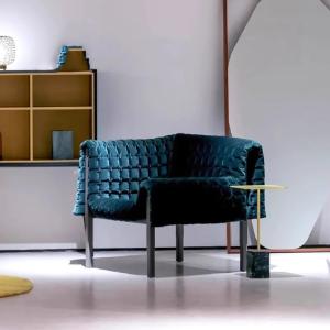 Antique Style Curved Leisure Armchair Light Luxury Lazy Lounge Chair Single Sofa