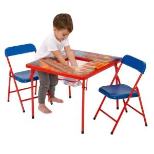 Easy Removal Kids Table and Two Chairs Set with Printing Design