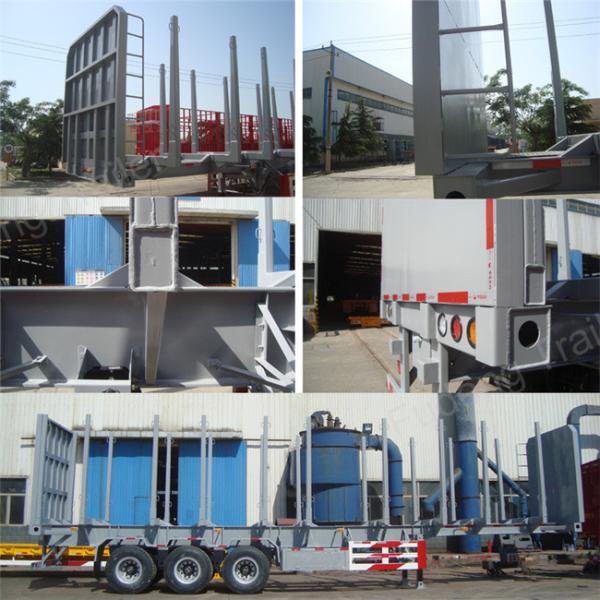 Timber Transport Logging Semi Trailer , 2 / 3 Axles Flatbed Trailer