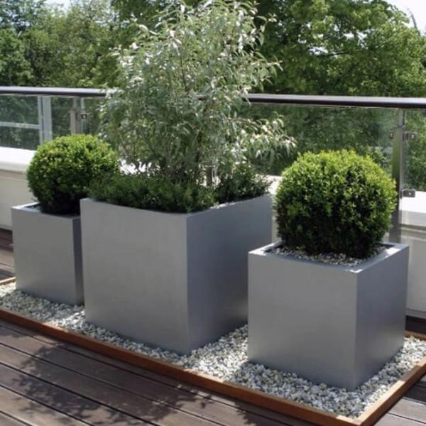 Fiberglass Plant Pot With Variety Of Sizes Fiberglass Flower Planters Matte Finished Customized