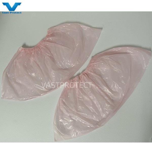 Manufacturing Disposable PE 17X41cm Waterproof Pink Shoe Cover