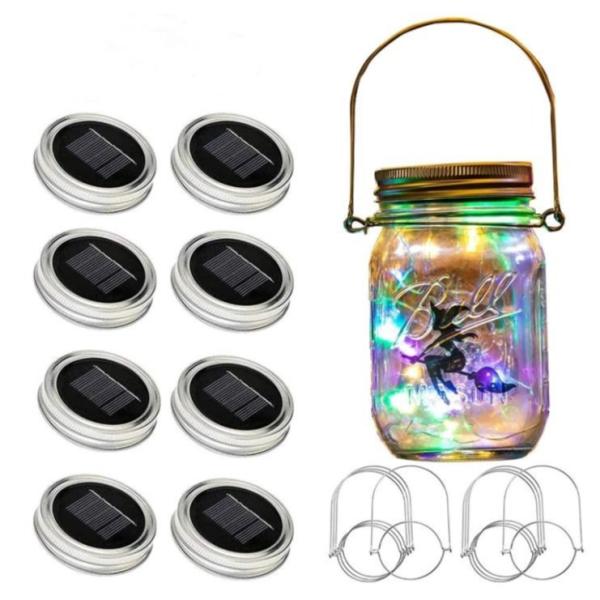 Buy Wholesale Mason Jar Solar Lights lamp 8 Pack 30Led Waterproof Fairy Firefly Best for Courtyard Garden,Wedding at wholesale prices
