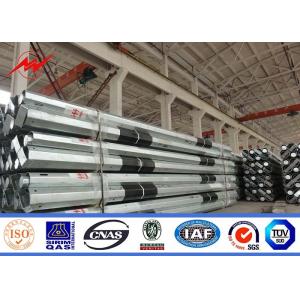 Anti - Ultraviolet 45FT Distribution Galvanized Steel Pole With Cross Arm