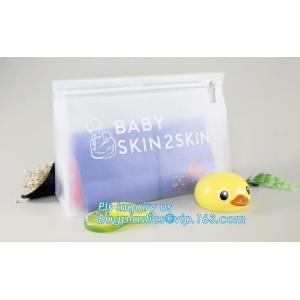 With hanging ring pvc slider bag zippered cosmetic bag, water proof cosmetic