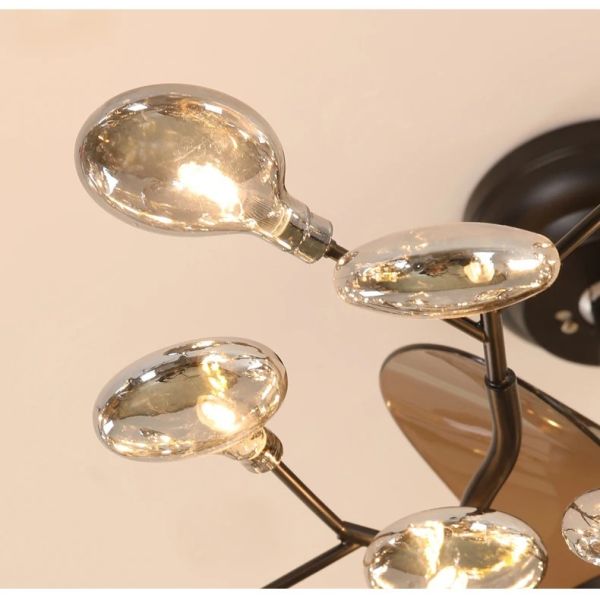 RC dimmable rotated forward and reverse for living room Branch firefly ceiling fan lamp(WH-CLL-66)