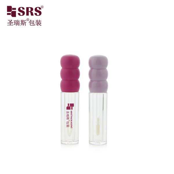 SLR023-3ML Clear Bottle With Cute Unique Shape Cap For Lip Gloss Empty Applicator Makeup Packaging