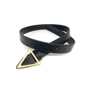 Triangle Plate Prong Buckle Ladies Cowhide Leather Belt