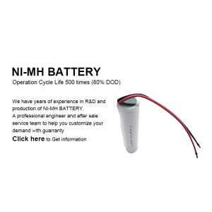 Customized Nickel Rechargeable Battery 3.6v 2500mah Battery