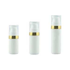 Luxury Plastic Airless Pump Bottle with UV Silver/Gold Shoulder and Airless Pump
