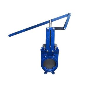 PN10 PN16 Cast Iron Knife Gate Valve With Arm Operated