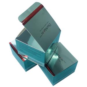 Two Tuck End Custom Printed Paper Boxes Metallic Bright Blue