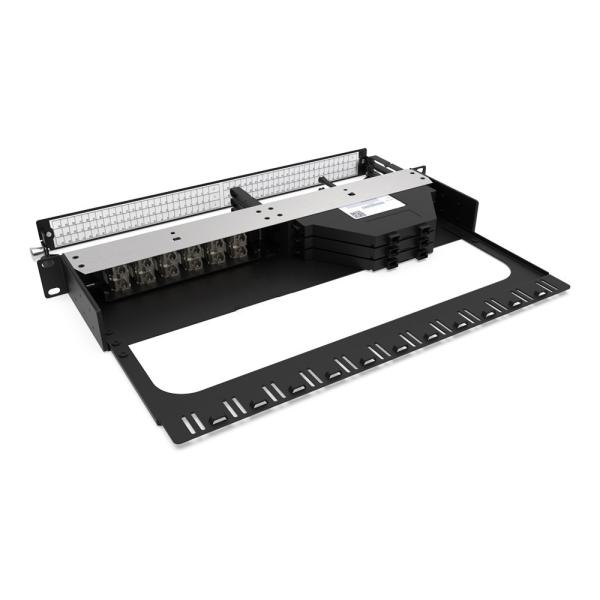 Rongbang RBTX-PP03 1U High Density Hybrid Fiber & Copper Modular Panel 3 MPO/MTP to 72 LC Ports 12 Jack for Data Center