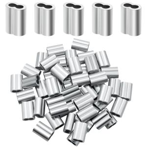 ISO Aluminum Wire Crimp Sleeves Lightweight 1/4" 30pcs Practical