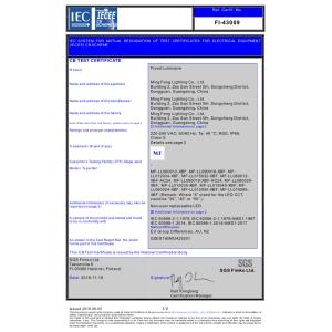Ming Feng Lighting Co.,Ltd. Certifications