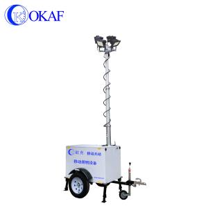 Mobile Surveillance Camera Trailer Telescopic Mast With 2000W Generator