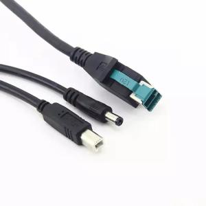 DC 5.5x2.1 POS Machine Cable , Straight USB To 12V DC Power Cable