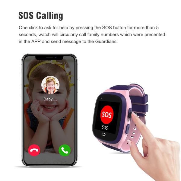 4G Kids Waterproof WiFi GPS Play Zoom Smart Watch Video Call Monitor