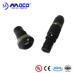 M12 7 Pin Wire To Board Push Pull Electrical Connectors Black Chrome Plated