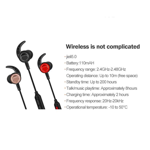 110mAh Neckband Bluetooth Headphones V5.2 Sport Noise Cancelling Headset For Gym Running