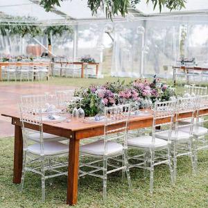 Couple Wedding Banquet Chairs With Cushion Stacked Disassembly 40x40x92cm