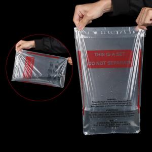 40 Micron LDPE Plastic Self Adhesive Bags With Suffocation Warning