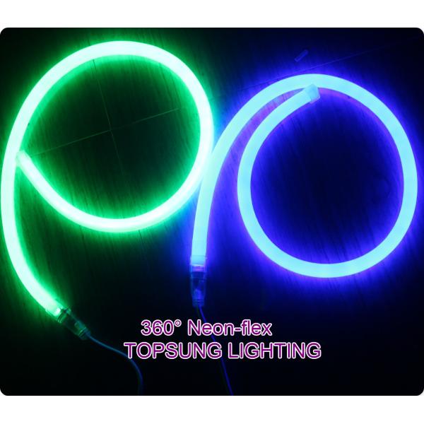 12V IP67 round led neon flex 16mm mini 360 degree green rope light soft tube