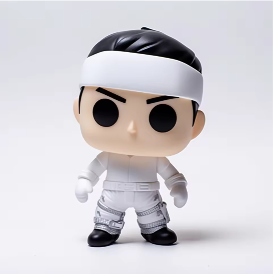 Close-up detail of character face