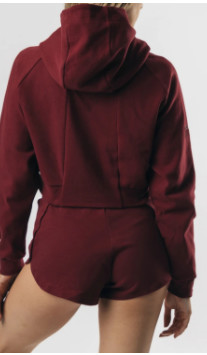 Cotton Sports Team Hoodies Raglan Oversized Long Sleeve Crop Top