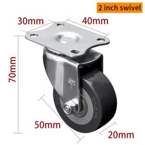 40kg 2 Inch 50mm Mini Caster Wheels TPU Tiny Small Casters 262P-76