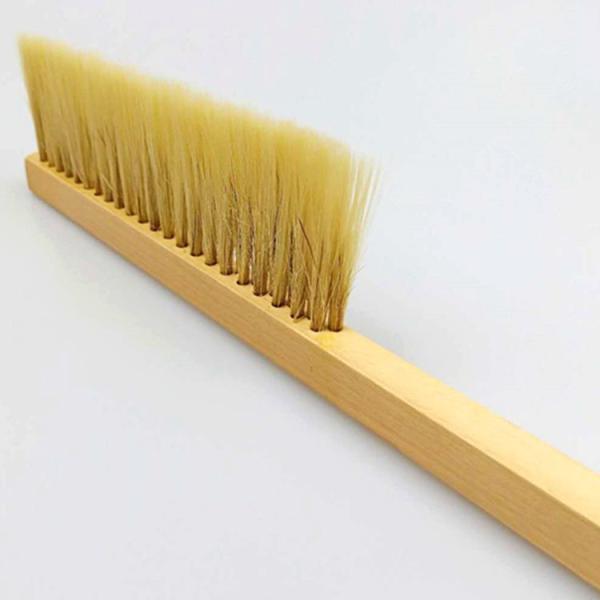 Double Rows Wooden Handle Plastic Hair Bee Brushes For Beekeeping