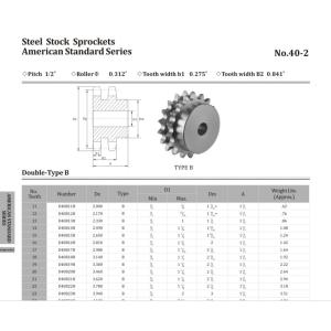SS Double Strand Roller Chain Sprockets , Double Row Sprocket 50B15T